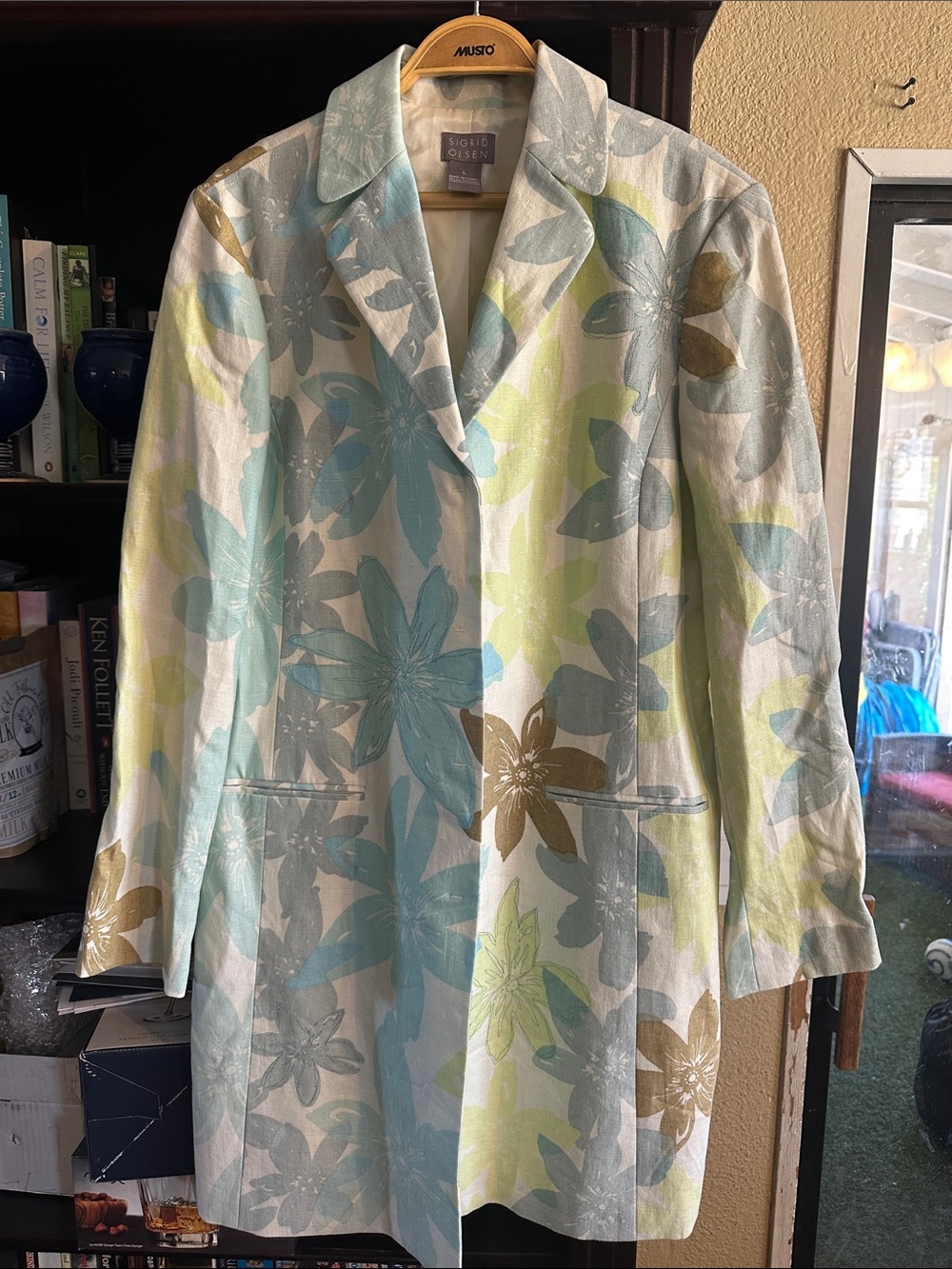Sigrid Olsen summer linen coat size L EUC